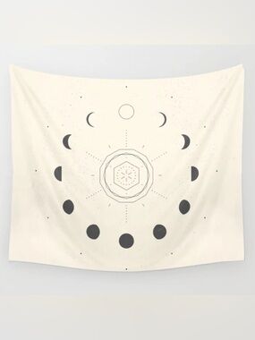 Moon Phases Light Wall Tapestry by Nayla
Smith 36”x28”  NEW